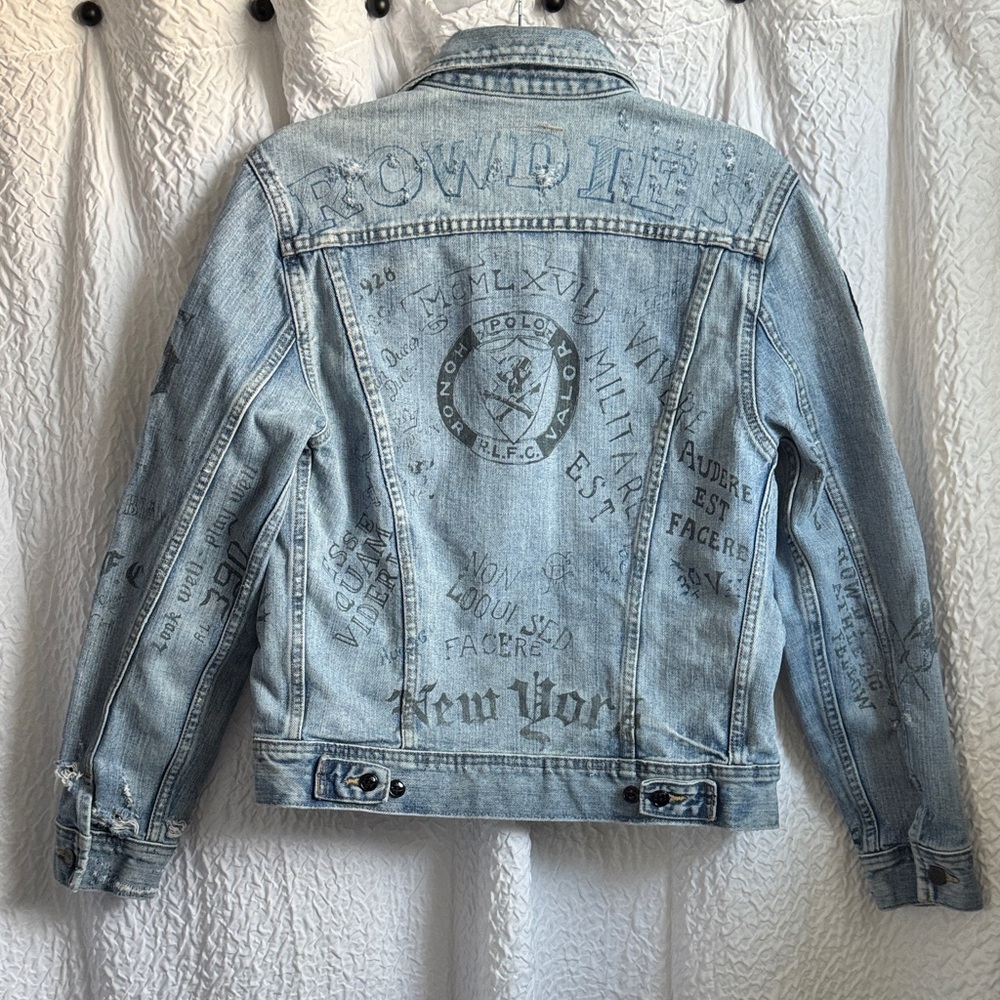 Ralph Lauren Light Blue Denim graffiti Jacket
